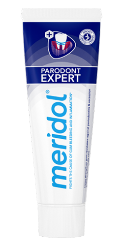 Zubní pasta Meridol Parodont Expert poskytující komplexní ochranu.